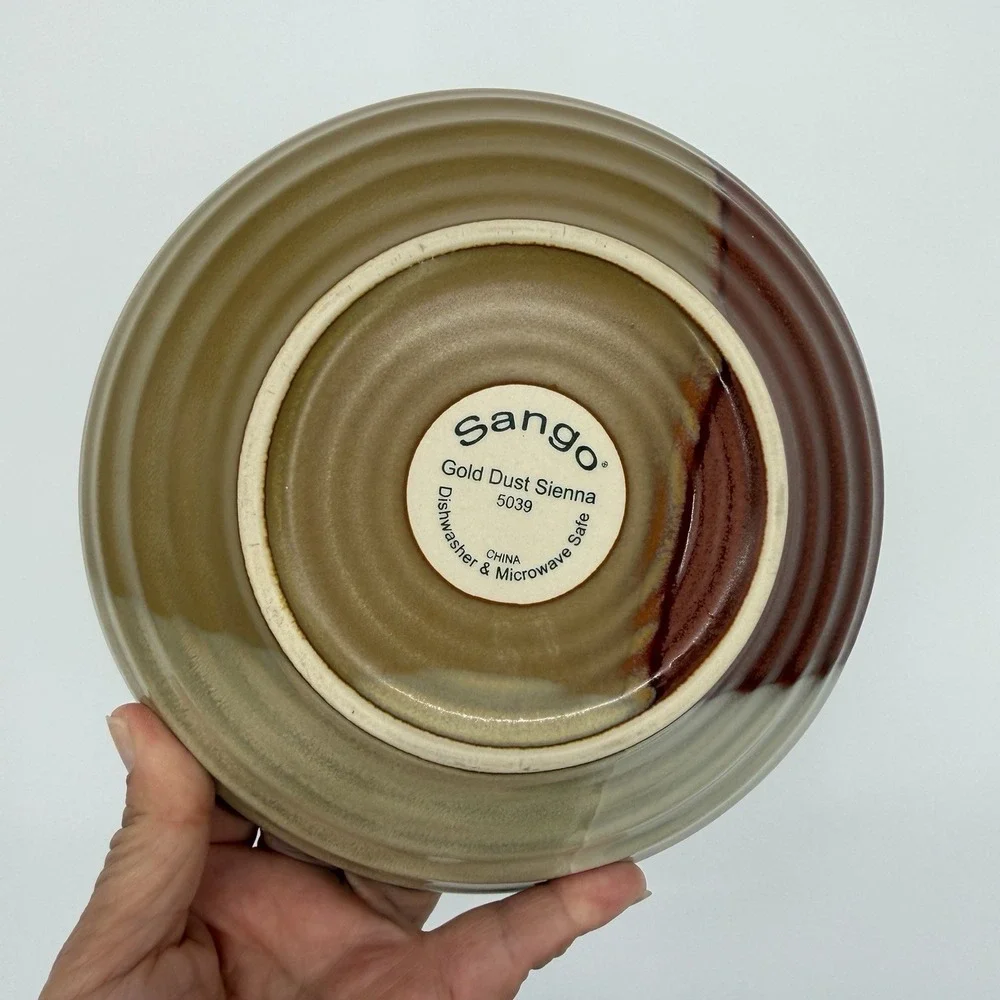Sango Gold Dust Sienna 5039 Set Of 6 Stoneware Soup Salad Cereal Bowls 7.5